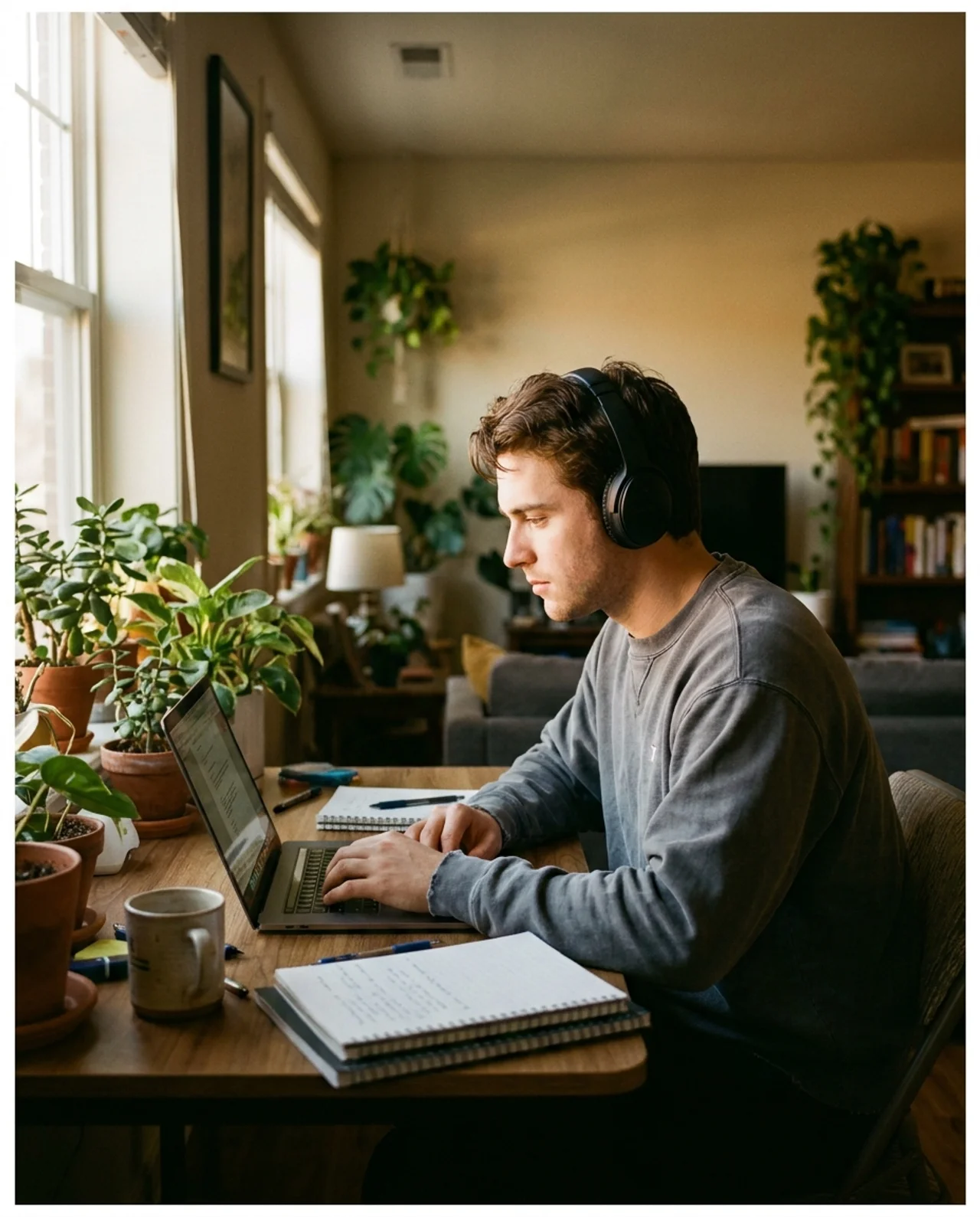 Deep work at a calm desk